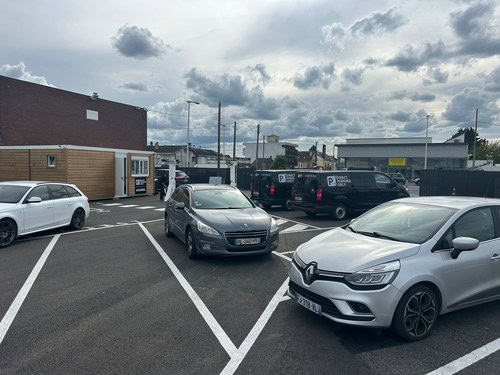 secure car park + shuttle bus