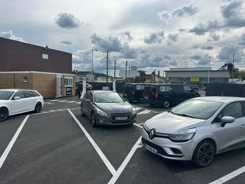 secure car park + shuttle bus