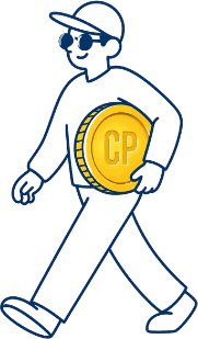 Client qui marche avec sa pièce Credipark